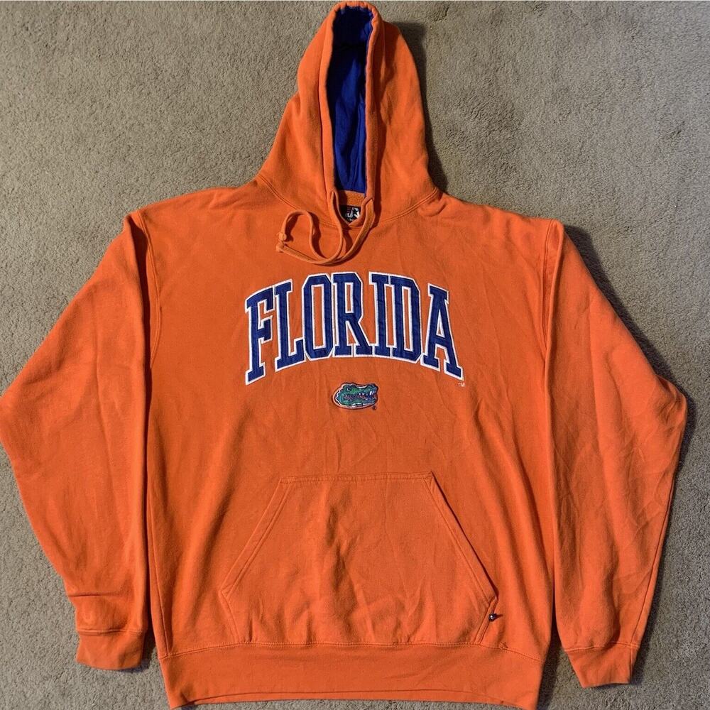 Vintage Florida Gators Hoodie Patch XL Pullover J America Sportswear Orange/Blue